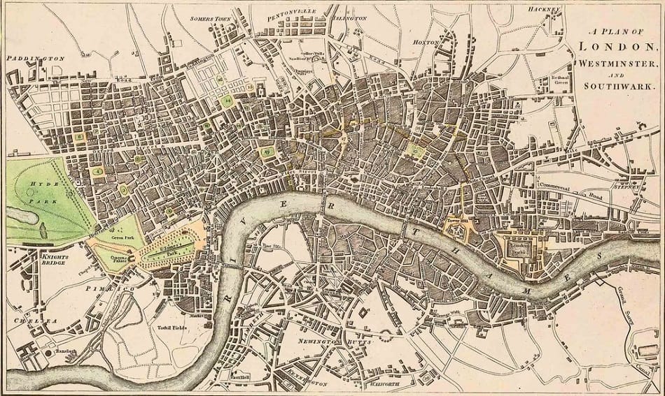 A 17th century Plan of London  and Southwark