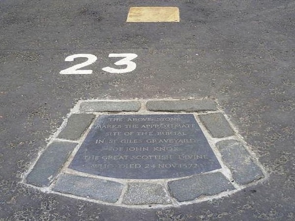 Robert Knox Grave Plaque Car Park Space 23 St Giles Cathedral Edinburgh
